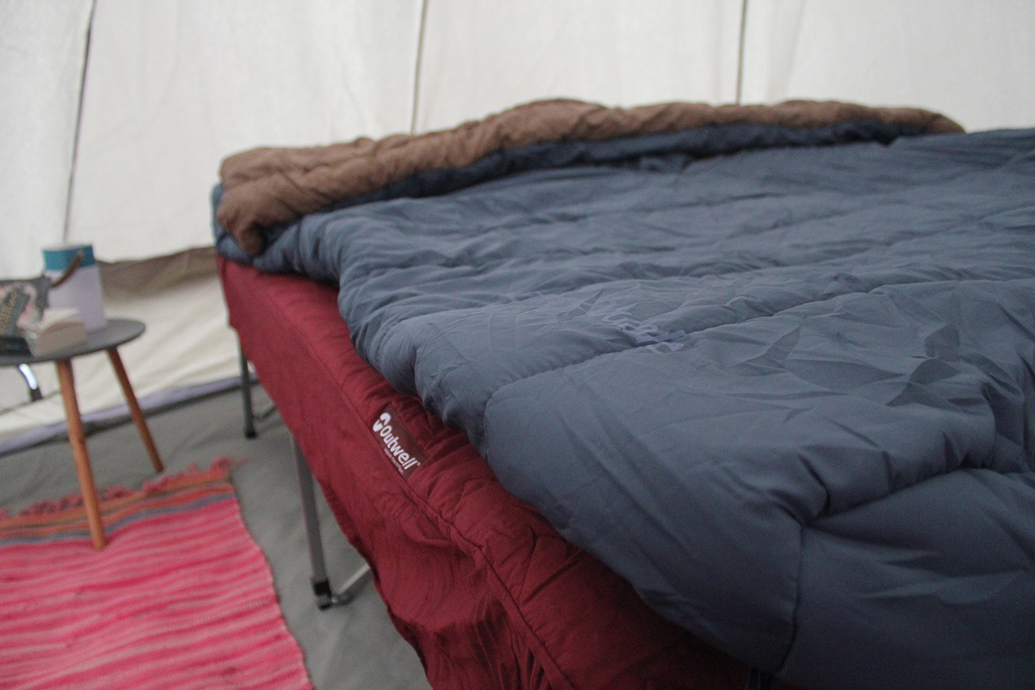 double camp bed with mattress