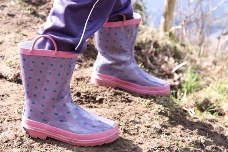Regatta Kids Stormcloud Junior Welly Wellington Boots Purple