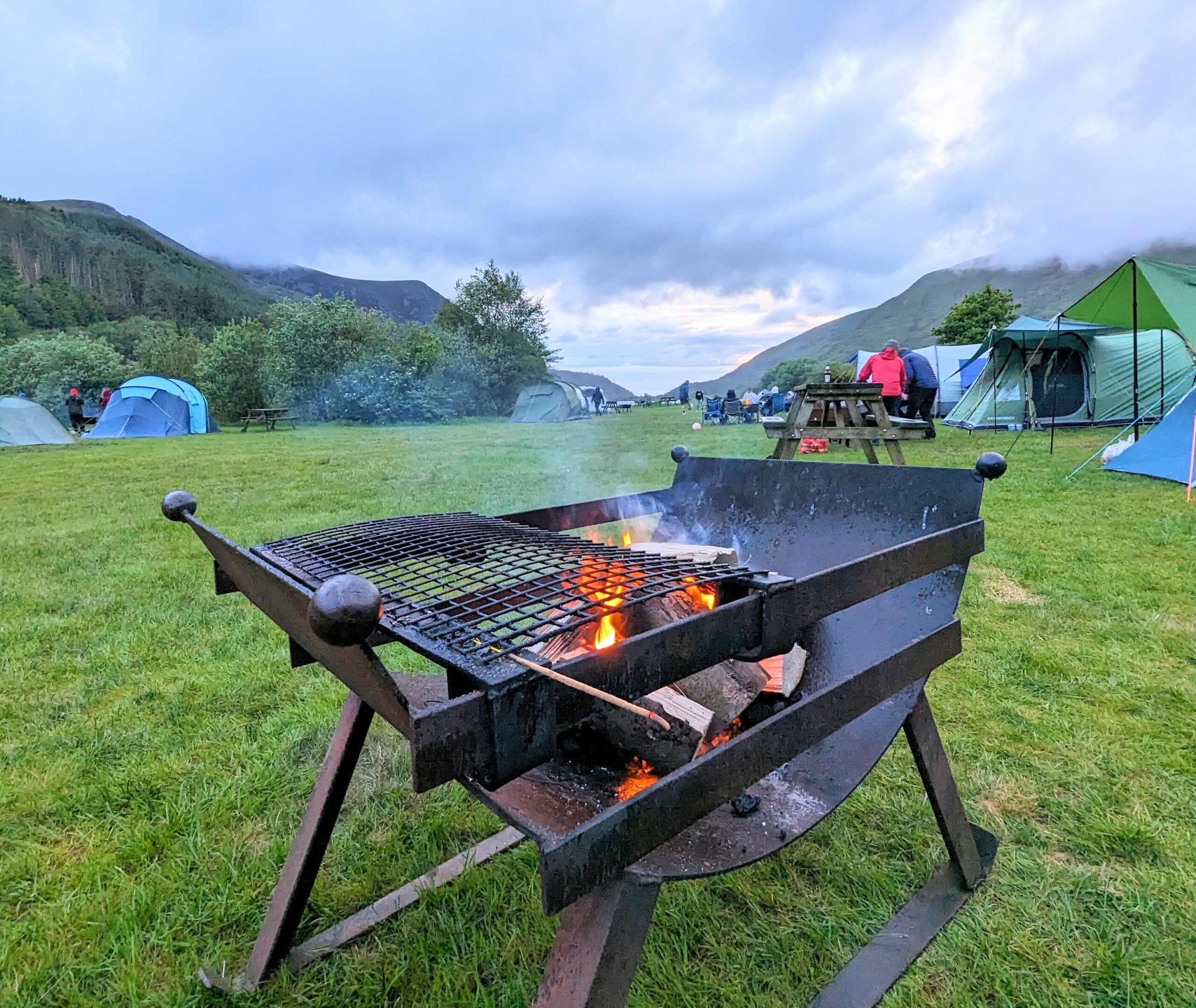 Snowdon base camp tent pitched