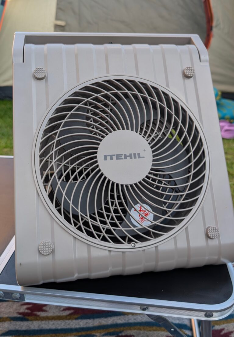 Itehill solar powered rechargable camping fan